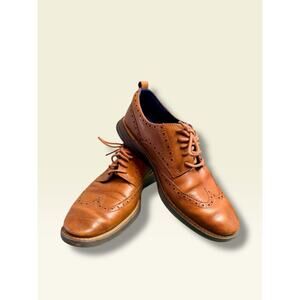Cole Haan Men's Grand Evolution Wingtip Oxford Cognac Dress Shoes Sz 10M